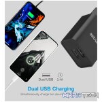 Pro Dual U24 12W Dual USB Travel Wall Charger + USB-C Cable - Black - Image 4